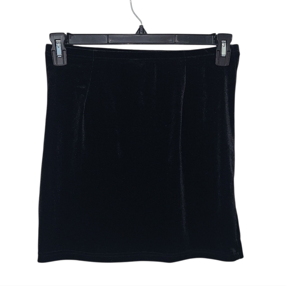 Black Velvet Ruched Pencil Bodycon Skirt NWT - Picture 3 of 4